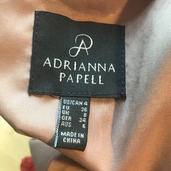 Adrianna Papell Coral Red ScallopedLace Dress Size 4 - Picture 5 of 9